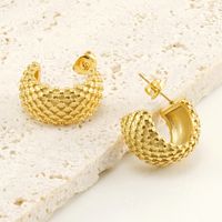 1 Pair Fashion C Shape Plating Stainless Steel Ear Studs main image 1