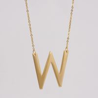Simple Style Letter Stainless Steel Necklace Plating Stainless Steel Necklaces sku image 23