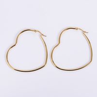 Simple Style Heart Shape Titanium Steel Earrings Plating Stainless Steel Earrings sku image 2