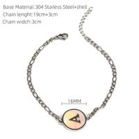 Simple Style Letter Stainless Steel Inlay Shell Bracelets main image 4