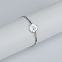 Simple Style Letter Stainless Steel Inlay Shell Bracelets sku image 1