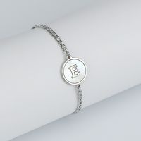 Simple Style Letter Stainless Steel Inlay Shell Bracelets sku image 5