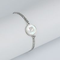 Simple Style Letter Stainless Steel Inlay Shell Bracelets sku image 1