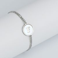 Simple Style Letter Stainless Steel Inlay Shell Bracelets sku image 7