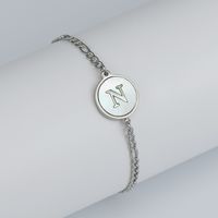 Simple Style Letter Stainless Steel Inlay Shell Bracelets sku image 14