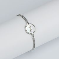 Simple Style Letter Stainless Steel Inlay Shell Bracelets sku image 11
