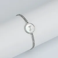 Simple Style Letter Stainless Steel Inlay Shell Bracelets sku image 10