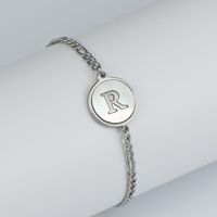 Simple Style Letter Stainless Steel Inlay Shell Bracelets sku image 18