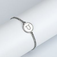 Simple Style Letter Stainless Steel Inlay Shell Bracelets sku image 21