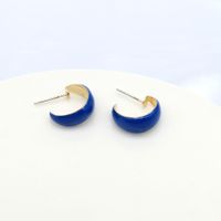 Simple Style C Shape Enamel Iron Earrings main image 5