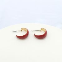 Simple Style C Shape Enamel Iron Earrings sku image 1