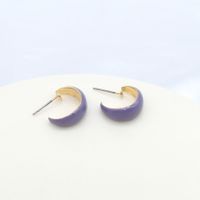 Einfacher Stil C-Form Emaille Eisen Ohrringe sku image 4