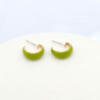 Einfacher Stil C-Form Emaille Eisen Ohrringe sku image 5