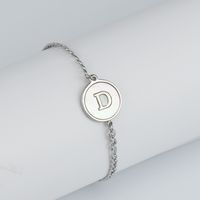 Simple Style Letter Stainless Steel Inlay Shell Bracelets sku image 4