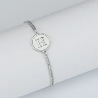 Simple Style Letter Stainless Steel Inlay Shell Bracelets sku image 9