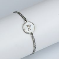 Simple Style Letter Stainless Steel Inlay Shell Bracelets sku image 16