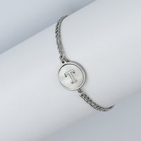 Simple Style Letter Stainless Steel Inlay Shell Bracelets sku image 20