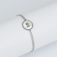 Simple Style Letter Stainless Steel Inlay Shell Bracelets sku image 19