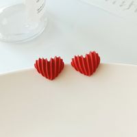 Simple Style Heart Shape Alloy Stoving Varnish Ear Studs sku image 6