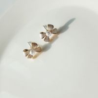 Simple Style Bow Knot Alloy Enamel Artificial Pearls Ear Studs main image 3