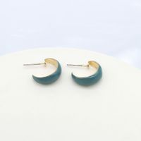 Einfacher Stil C-Form Emaille Eisen Ohrringe sku image 2