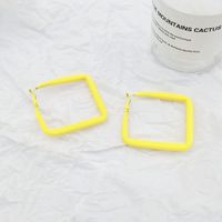 Exaggerated Square Alloy Stoving Varnish Earrings main image 5