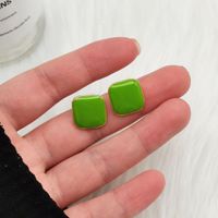 Simple Style Heart Shape Alloy Enamel Ear Studs main image 3