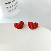 Simple Style Heart Shape Alloy Stoving Varnish Ear Studs sku image 4