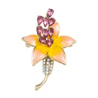 Fashion Flower Dragonfly Alloy Enamel Inlay Rhinestones Brooches main image 3