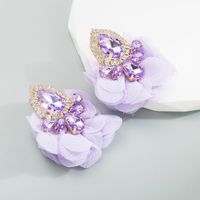 Moda Flor Embutido Aleación Diamantes De Imitación Pendientes sku image 4