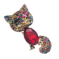 Fashion Cat Butterfly Alloy Inlay Rhinestones Brooches main image 6