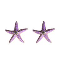 Fashion Starfish Alloy Enamel Ear Studs 1 Pair main image 4