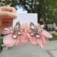 Fashion Flower Alloy Inlay Rhinestones Drop Earrings 1 Pair sku image 2