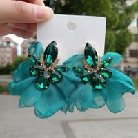 Fashion Flower Alloy Inlay Rhinestones Drop Earrings 1 Pair sku image 6