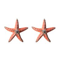 Fashion Starfish Alloy Enamel Ear Studs 1 Pair sku image 1