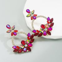 Fashion Flower Alloy Inlay Rhinestones Drop Earrings sku image 1