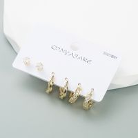 Fashion C Shape Copper Zircon Earrings In Bulk sku image 1