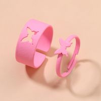 Simple Style Star Butterfly Metal Stoving Varnish Open Ring main image 4