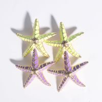 Fashion Starfish Alloy Enamel Ear Studs 1 Pair main image 1