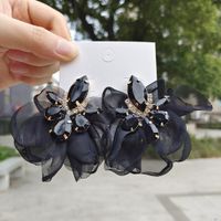 Fashion Flower Alloy Inlay Rhinestones Drop Earrings 1 Pair sku image 7