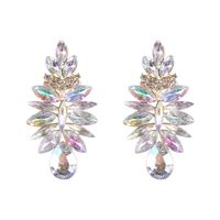 Wholesale Jewelry Exaggerated Luxurious Shiny Geometric Heart Shape Alloy Rhinestones Inlay Drop Earrings sku image 5