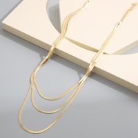 Simple Style Geometric Alloy Plating Layered Necklaces main image 5