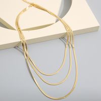 Simple Style Geometric Alloy Plating Layered Necklaces main image 4