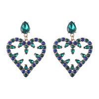 Moda Forma De Corazón Aleación Embutido Diamantes De Imitación Aretes 1 Par sku image 14