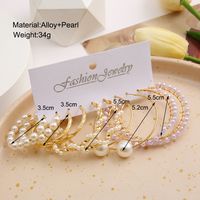 Fashion Twist Alloy Plating Artificial Pearls Earrings main image 3