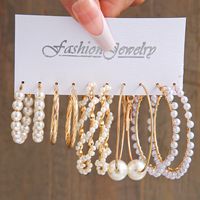 Fashion Twist Alloy Plating Artificial Pearls Earrings sku image 1