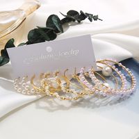 Fashion Twist Alloy Plating Artificial Pearls Earrings main image 2