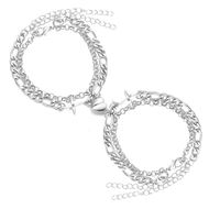 Fashion Heart Shape Alloy Plating Bracelets 1 Pair main image 3