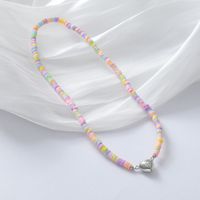 Einfacher Stil Herzform Weichen Lehm Perlen Halskette Mit Anhänger main image 3