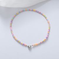 Simple Style Heart Shape Soft Clay Beaded Pendant Necklace sku image 5